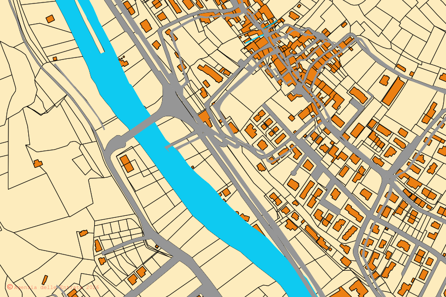 Mappa catastale del centro di Sabbio Chiese: particelle e fabbricati, cartografia Agenzia delle Entrate