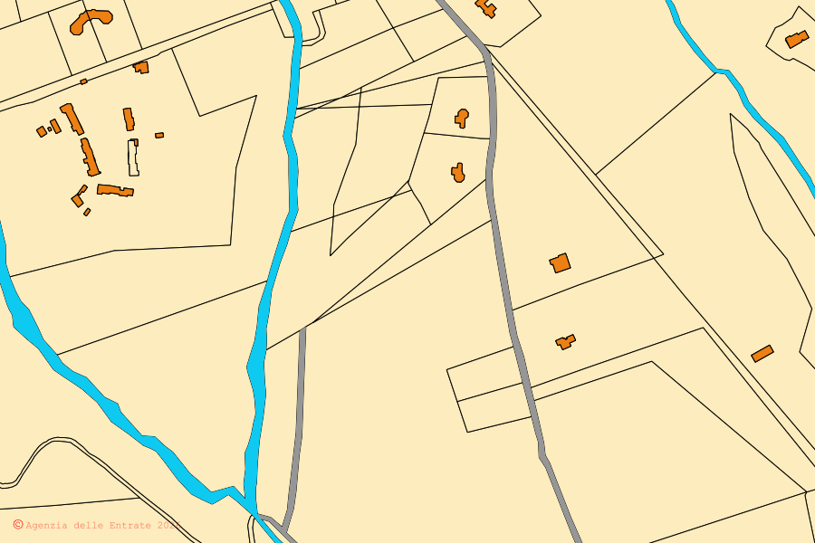 Mappa catastale del centro di Sacrofano: particelle e fabbricati, cartografia Agenzia delle Entrate