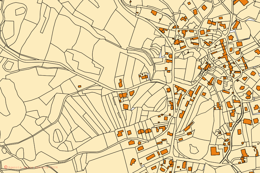 Mappa catastale del centro di Sagrado: particelle e fabbricati, cartografia Agenzia delle Entrate