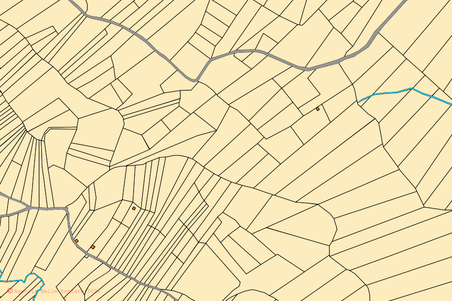Mappa catastale del centro di Sala Biellese: particelle e fabbricati, cartografia Agenzia delle Entrate
