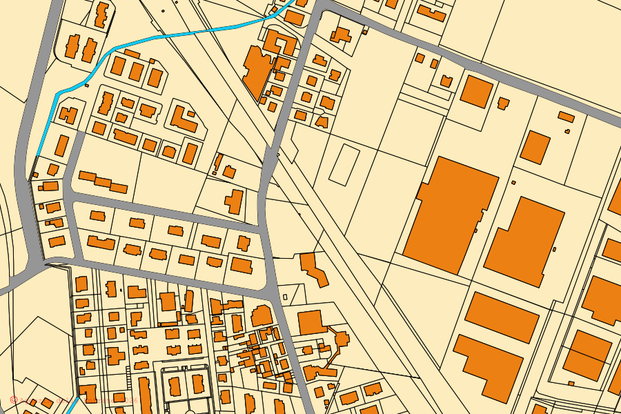 Mappa catastale del centro di Sala Bolognese: particelle e fabbricati, cartografia Agenzia delle Entrate