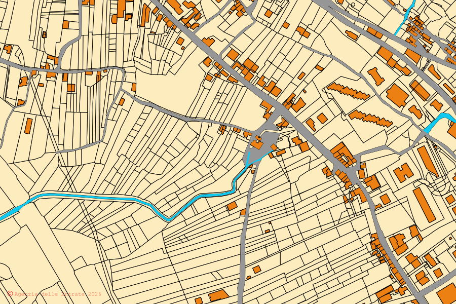 Mappa catastale del centro di Sala Consilina: particelle e fabbricati, cartografia Agenzia delle Entrate