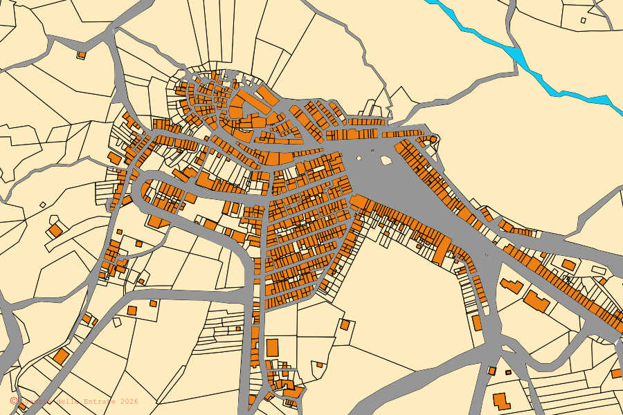 Mappa catastale del centro di Salcito: particelle e fabbricati, cartografia Agenzia delle Entrate
