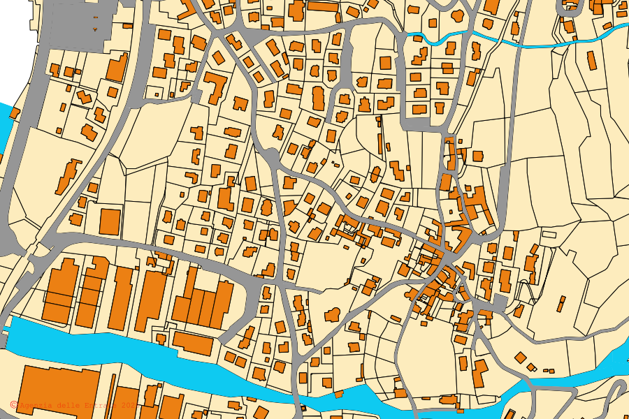 Mappa catastale del centro di Sale Marasino: particelle e fabbricati, cartografia Agenzia delle Entrate