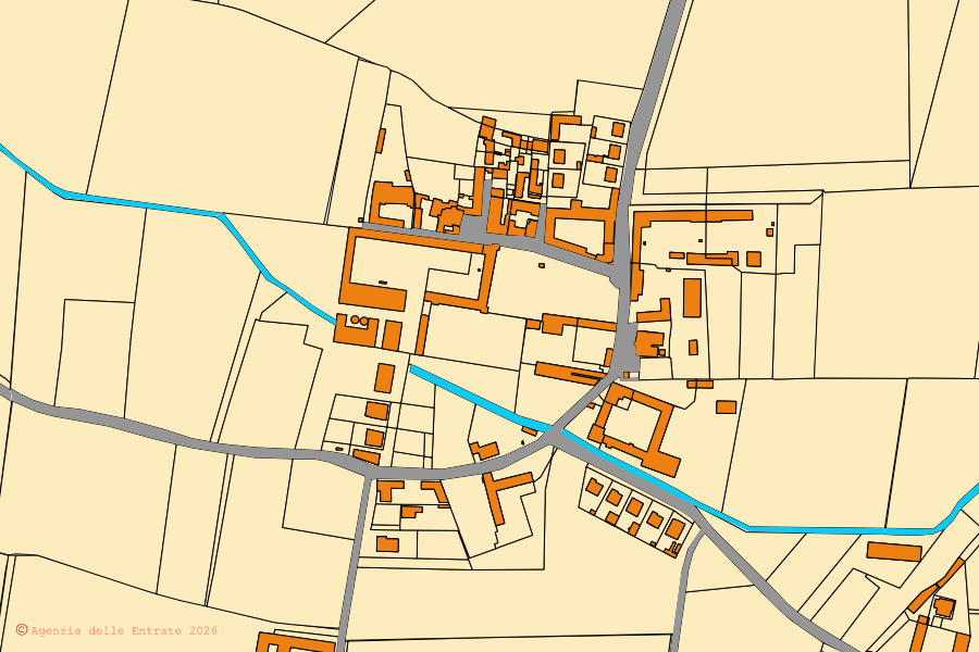 Mappa catastale del centro di Sali Vercellese: particelle e fabbricati, cartografia Agenzia delle Entrate