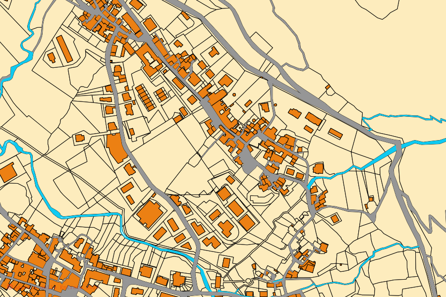 Mappa catastale del centro di Salza Irpina: particelle e fabbricati, cartografia Agenzia delle Entrate