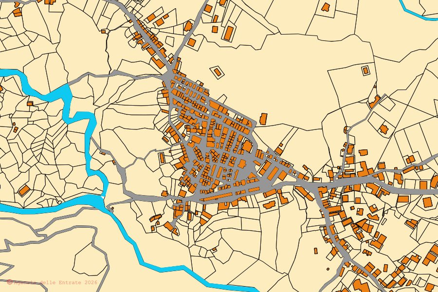 Mappa catastale del centro di Samo: particelle e fabbricati, cartografia Agenzia delle Entrate