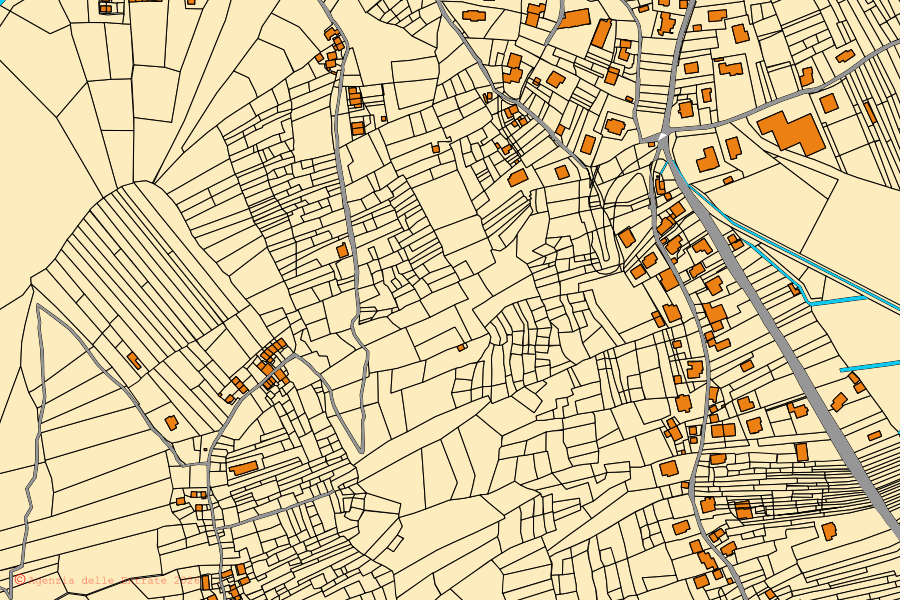 Mappa catastale del centro di Samolaco: particelle e fabbricati, cartografia Agenzia delle Entrate