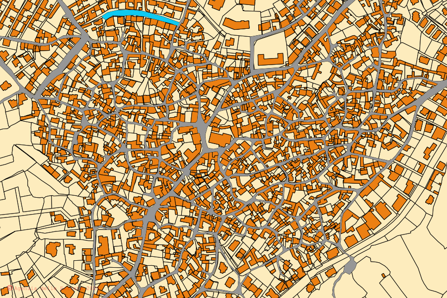 Mappa catastale del centro di Samugheo: particelle e fabbricati, cartografia Agenzia delle Entrate