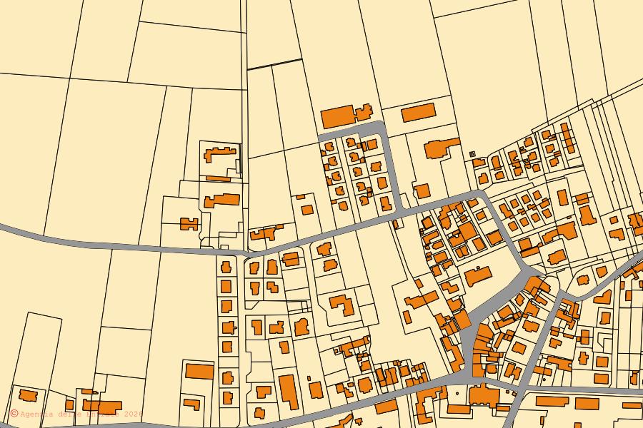 Mappa catastale del centro di San Bellino: particelle e fabbricati, cartografia Agenzia delle Entrate