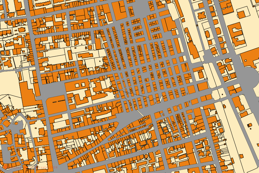 Mappa catastale del centro di San Benedetto del Tronto: particelle e fabbricati, cartografia Agenzia delle Entrate
