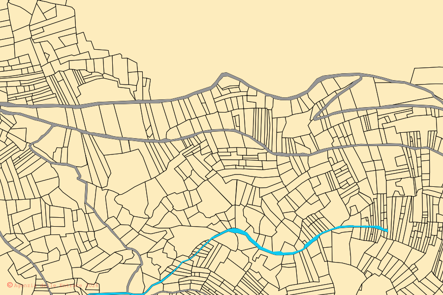 Mappa catastale del centro di San Benedetto in Perillis: particelle e fabbricati, cartografia Agenzia delle Entrate