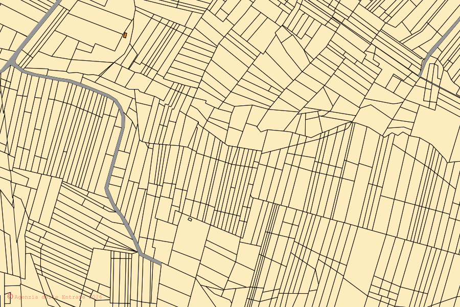Mappa catastale del centro di San Carlo Canavese: particelle e fabbricati, cartografia Agenzia delle Entrate