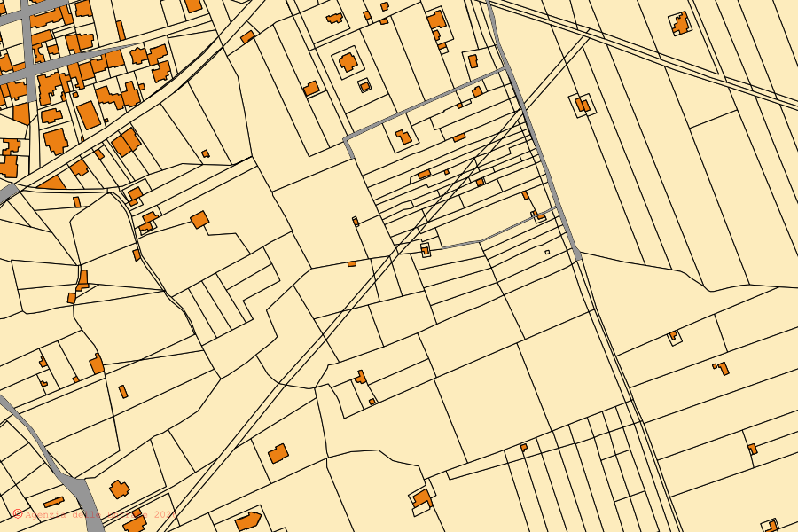 Mappa catastale del centro di San Cassiano: particelle e fabbricati, cartografia Agenzia delle Entrate