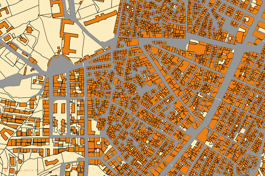 Mappa catastale del centro di San Cataldo: particelle e fabbricati, cartografia Agenzia delle Entrate