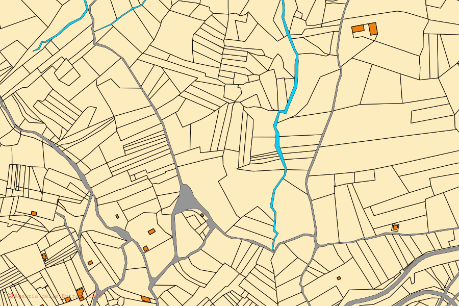Mappa catastale del centro di San Chirico Nuovo: particelle e fabbricati, cartografia Agenzia delle Entrate