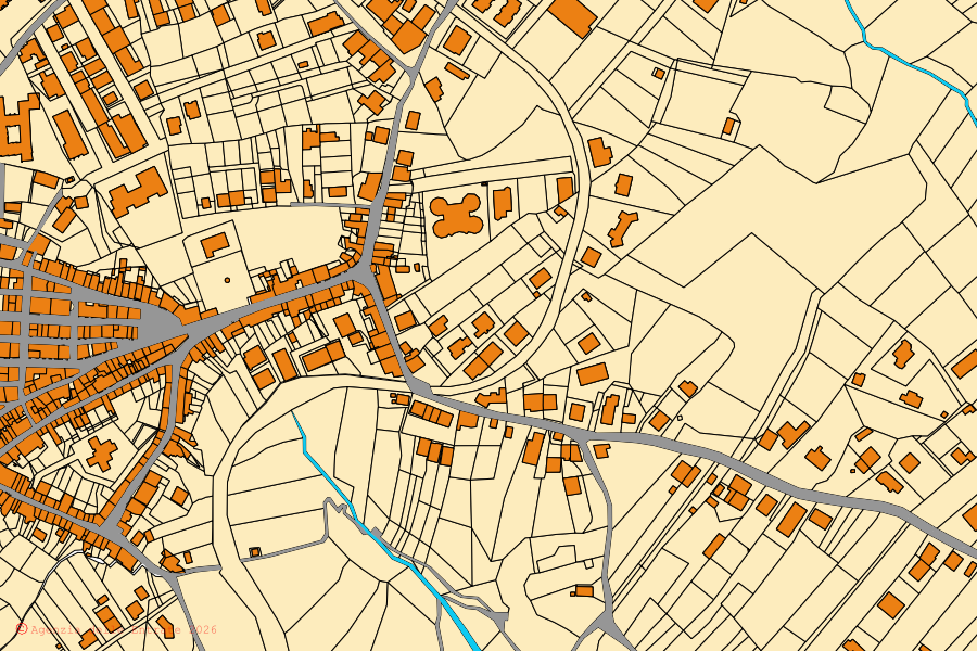 Mappa catastale del centro di San Costantino Calabro: particelle e fabbricati, cartografia Agenzia delle Entrate
