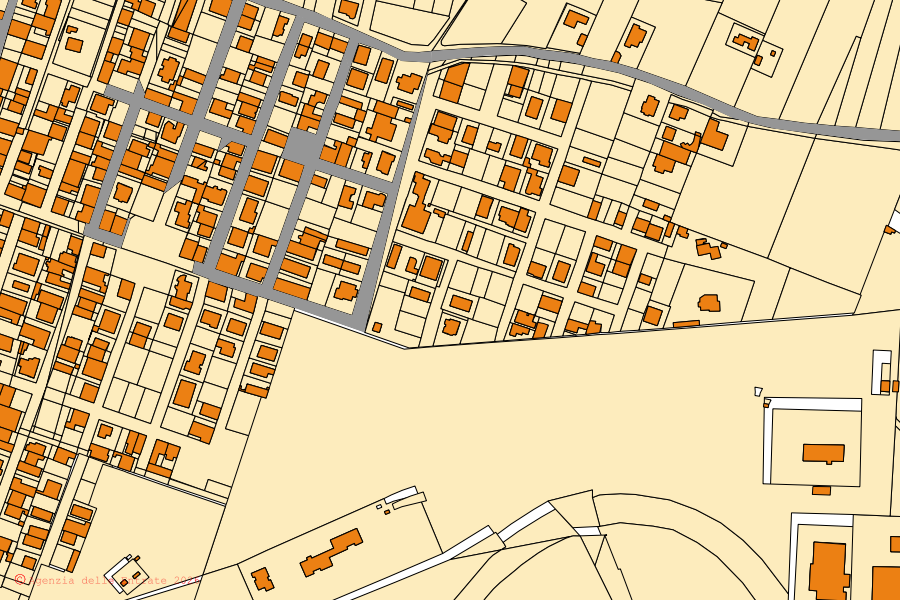 Mappa catastale del centro di San Ferdinando: particelle e fabbricati, cartografia Agenzia delle Entrate