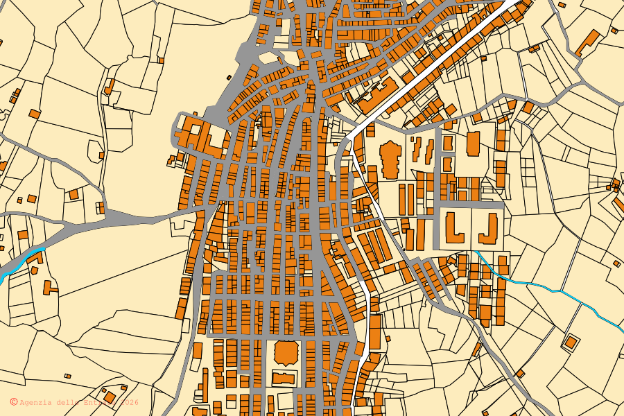 Mappa catastale del centro di San Fratello: particelle e fabbricati, cartografia Agenzia delle Entrate