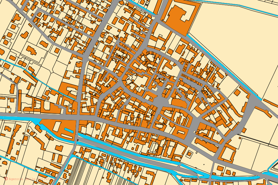 Mappa catastale del centro di San Germano Vercellese: particelle e fabbricati, cartografia Agenzia delle Entrate