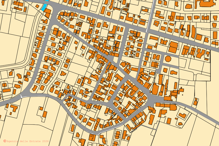 Mappa catastale del centro di San Giacomo delle Segnate: particelle e fabbricati, cartografia Agenzia delle Entrate