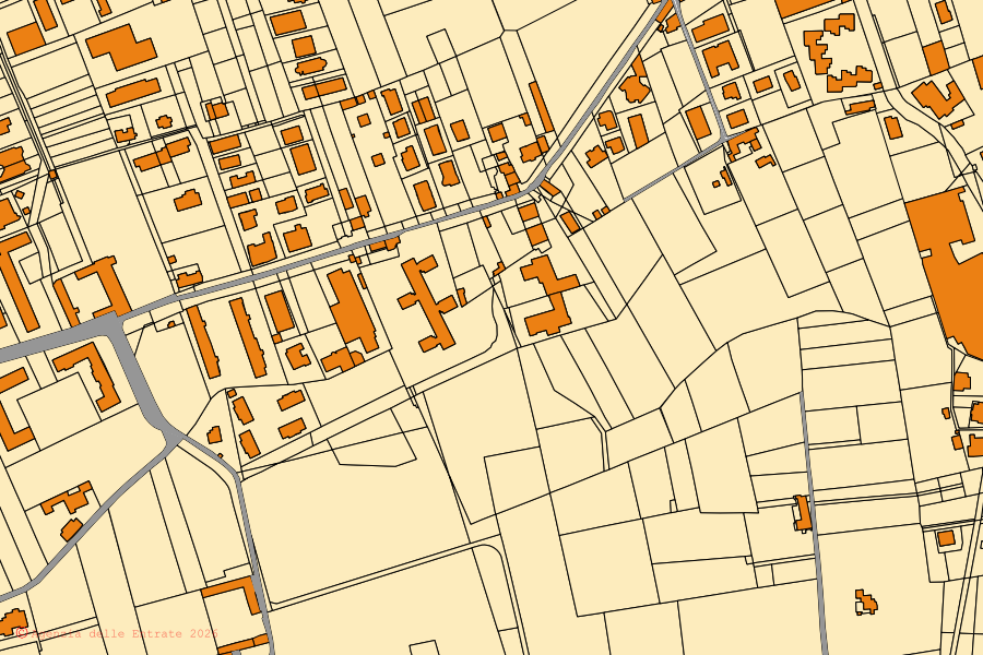 Mappa catastale del centro di San Giorgio a Cremano: particelle e fabbricati, cartografia Agenzia delle Entrate
