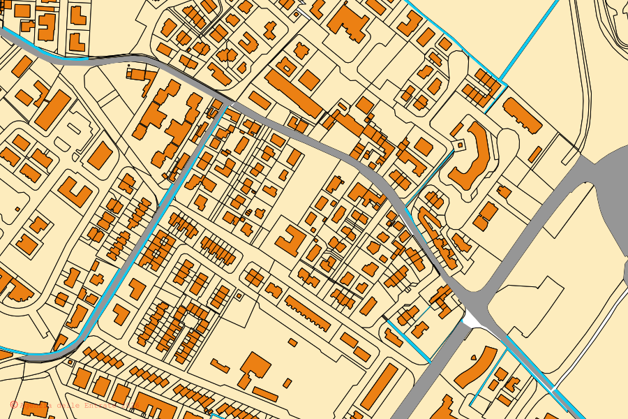 Mappa catastale del centro di San Giorgio Bigarello: particelle e fabbricati, cartografia Agenzia delle Entrate
