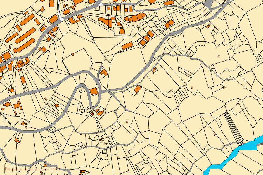 Mappa catastale del centro di San Giorgio La Molara: particelle e fabbricati, cartografia Agenzia delle Entrate