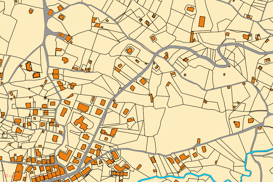 Mappa catastale del centro di San Giovanni a Piro: particelle e fabbricati, cartografia Agenzia delle Entrate