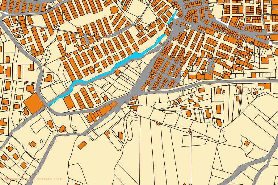 Mappa catastale del centro di San Giovanni Gemini: particelle e fabbricati, cartografia Agenzia delle Entrate