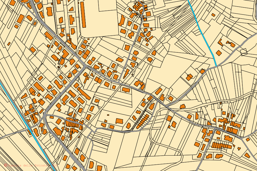 Mappa catastale del centro di San Giovanni Teatino: particelle e fabbricati, cartografia Agenzia delle Entrate
