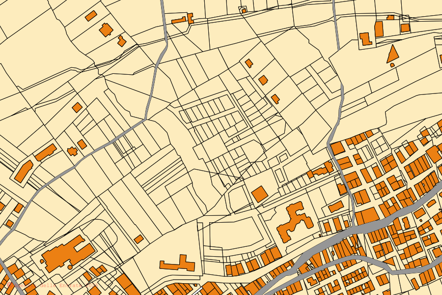 Mappa catastale del centro di San Giuseppe Jato: particelle e fabbricati, cartografia Agenzia delle Entrate