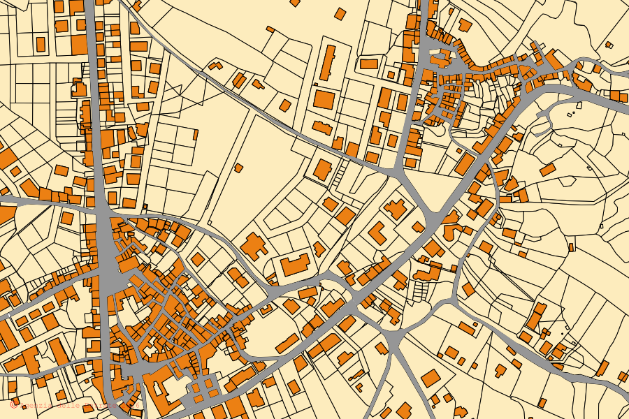 Mappa catastale del centro di San Gregorio d'Ippona: particelle e fabbricati, cartografia Agenzia delle Entrate