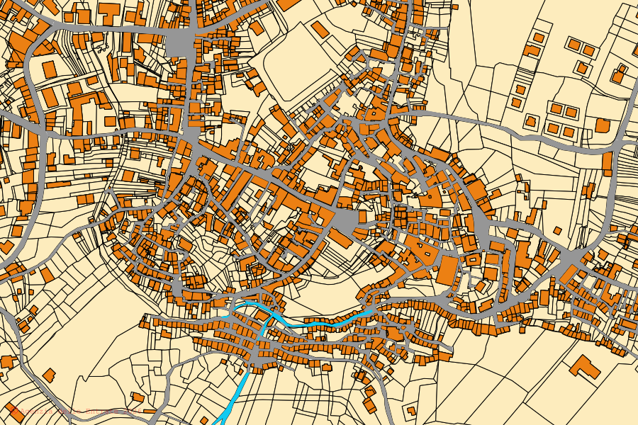Mappa catastale del centro di San Gregorio Magno: particelle e fabbricati, cartografia Agenzia delle Entrate
