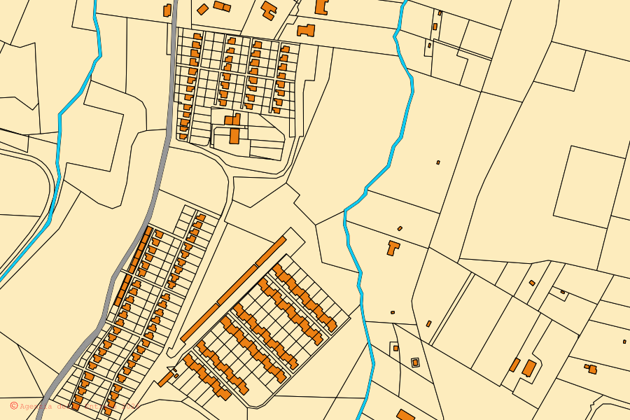 Mappa catastale del centro di San Lazzaro di Savena: particelle e fabbricati, cartografia Agenzia delle Entrate