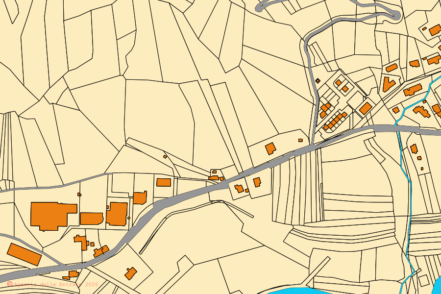 Mappa catastale del centro di San Leonardo: particelle e fabbricati, cartografia Agenzia delle Entrate