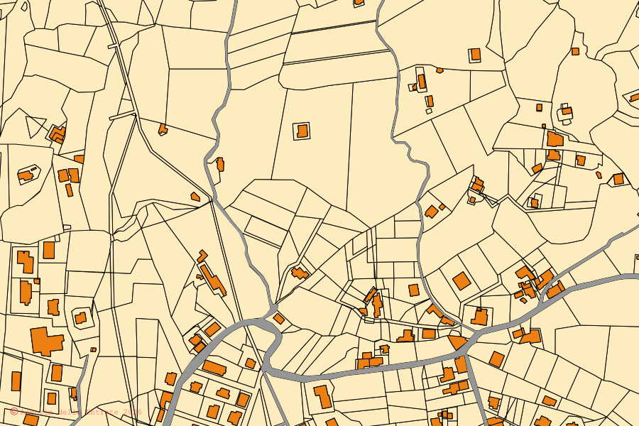 Mappa catastale del centro di San Lucido: particelle e fabbricati, cartografia Agenzia delle Entrate