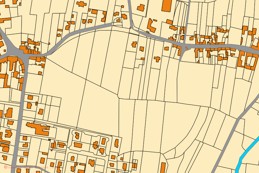 Mappa catastale del centro di San Martino al Tagliamento: particelle e fabbricati, cartografia Agenzia delle Entrate