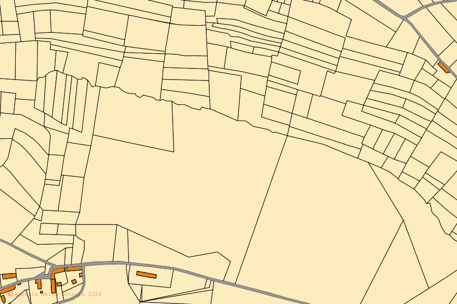 Mappa catastale del centro di San Martino Alfieri: particelle e fabbricati, cartografia Agenzia delle Entrate