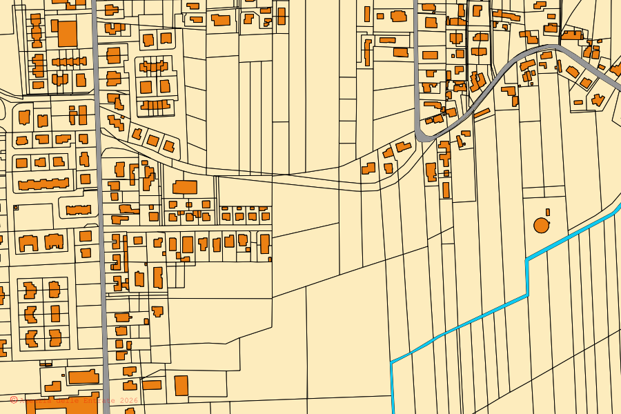 Mappa catastale del centro di San Martino di Venezze: particelle e fabbricati, cartografia Agenzia delle Entrate