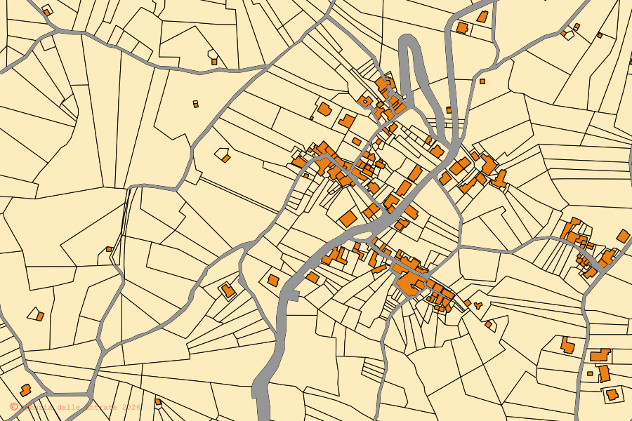 Mappa catastale del centro di San Martino Sannita: particelle e fabbricati, cartografia Agenzia delle Entrate