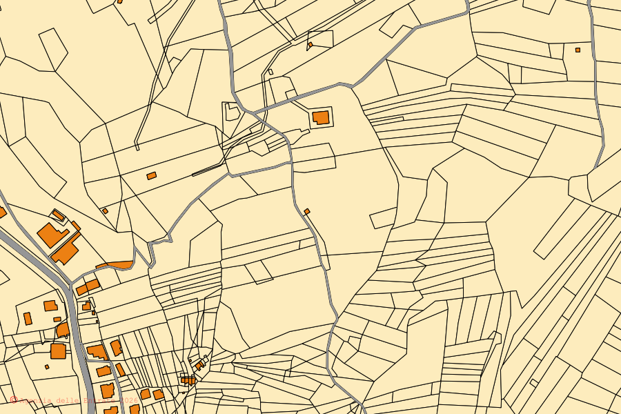 Mappa catastale del centro di San Martino sulla Marrucina: particelle e fabbricati, cartografia Agenzia delle Entrate