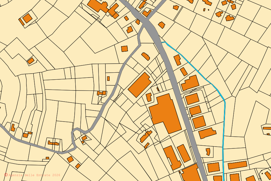 Mappa catastale del centro di San Marzano Oliveto: particelle e fabbricati, cartografia Agenzia delle Entrate