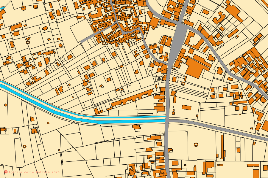 Mappa catastale del centro di San Marzano sul Sarno: particelle e fabbricati, cartografia Agenzia delle Entrate