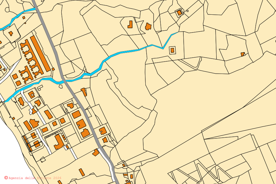Mappa catastale del centro di San Mauro Cilento: particelle e fabbricati, cartografia Agenzia delle Entrate