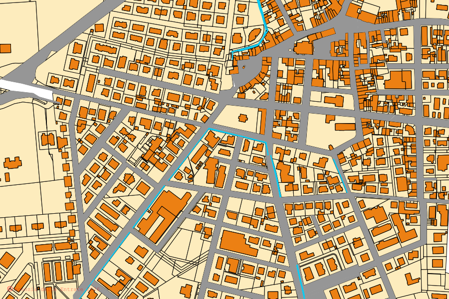 Mappa catastale del centro di San Mauro Pascoli: particelle e fabbricati, cartografia Agenzia delle Entrate