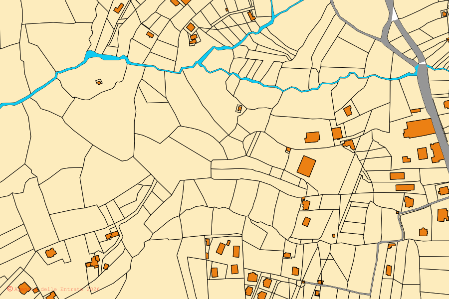 Mappa catastale del centro di San Nicola Arcella: particelle e fabbricati, cartografia Agenzia delle Entrate