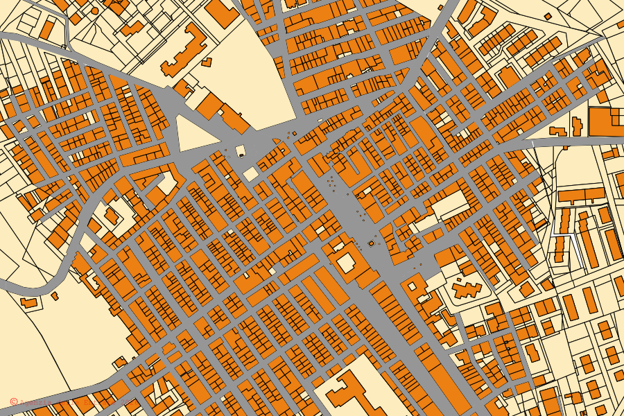 Mappa catastale del centro di San Paolo di Civitate: particelle e fabbricati, cartografia Agenzia delle Entrate