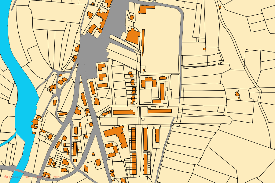 Mappa catastale del centro di San Pietro al Natisone: particelle e fabbricati, cartografia Agenzia delle Entrate