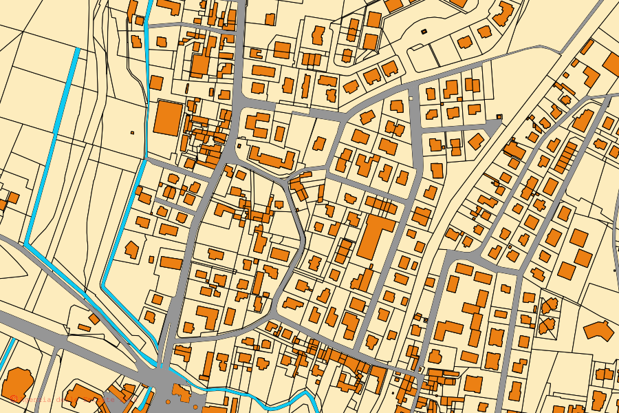 Mappa catastale del centro di San Polo d'Enza: particelle e fabbricati, cartografia Agenzia delle Entrate